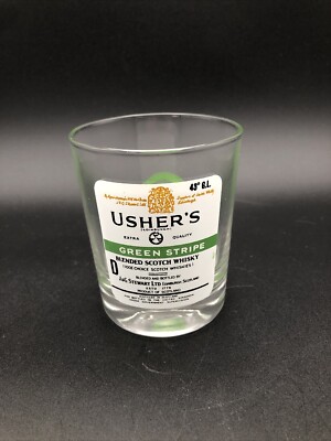 Usher´s Green Stripe Scotch Whisky Glas 60ger Stewart Scotland 9cm