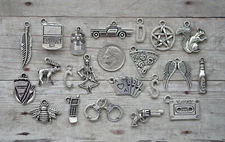 21pc or 5pc Supernatural Charm Set Lot Collection/ Squirrel, Moose,Cards,Bee,Car