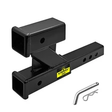 Double Hitch Receiver, 2 inch Trailer Dual Hitch Extension Riser, Hitch Adapter