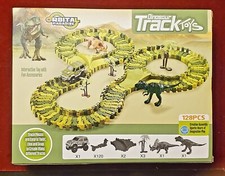 DINOSAUR TRACK TOYS 128 PCS INTERACTIVE TOY WITH FUN ACCESSORIES NEW Sealed