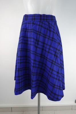 ESCADA DAMEN ROCK GR 36 SKIRT WOMAN VINTAGE CASUAL WOLLE GELDBÖRSE KARIERT