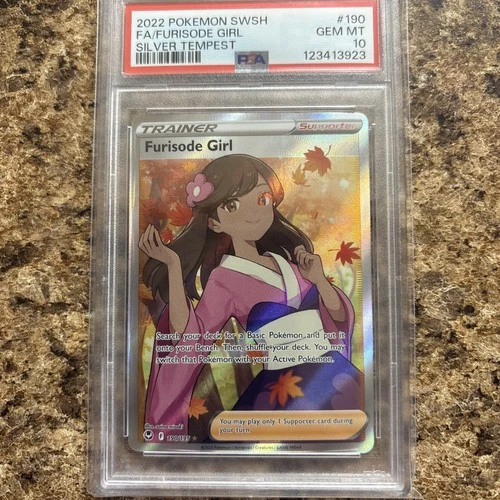 2022 FA/Furisode Girl Pokemon SWSH Silver Tempest #190 PSA 10