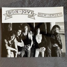Bon Jovi Vintage Press Photo 8x10 Black White 1980s Pop Rock Band Music Big Hair