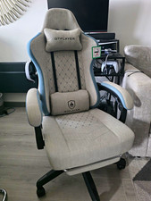 GTPLAYER ACE Grey Fabric Gaming Office Chair Swivel High Back Lumbar Support