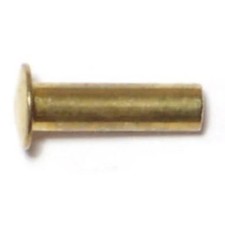 1/8" x 7/16" Brass Plated Steel Tubular Rivets 80 pcs. 