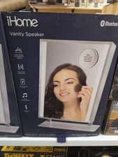 iHome Reflect Vanity Speaker with Mirror Bluetooth, White