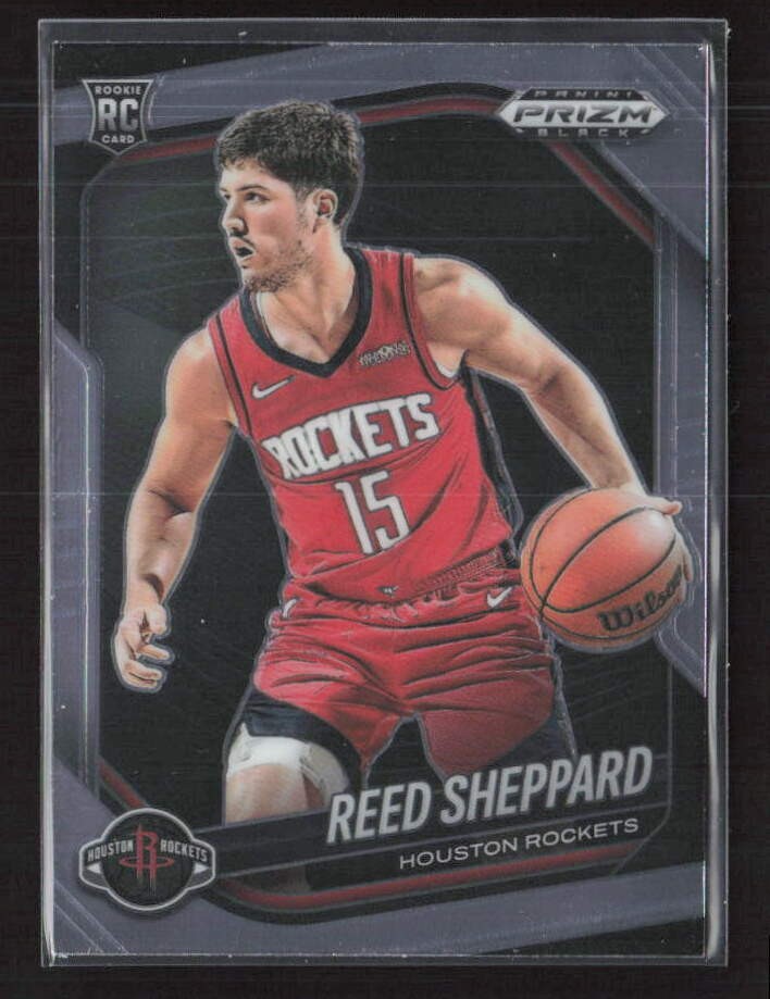 2024-25 Panini Prizm Black #145 Reed Sheppard Houston Rockets (M)