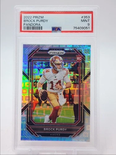 BROCK PURDY 2022 PANINI PRIZM ROOKIE PANDORA 49ERS #353 RC /400 PSA 9 Q0797