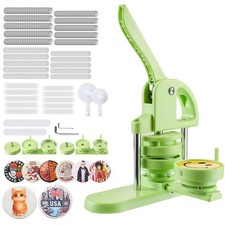 Button Maker Machine, 2.28/2.95 inch 2-in-1, Plastic Pin Maker with 200 pcs Butt