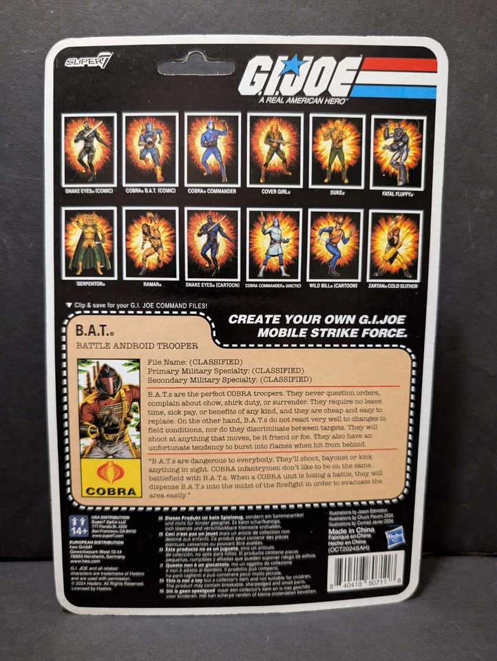 Super7 ReAction+ G.I.JOE ARAH 3.75 Cobra B.A.T. Python Patrol Target Exclusive - Imagem 3 de 4