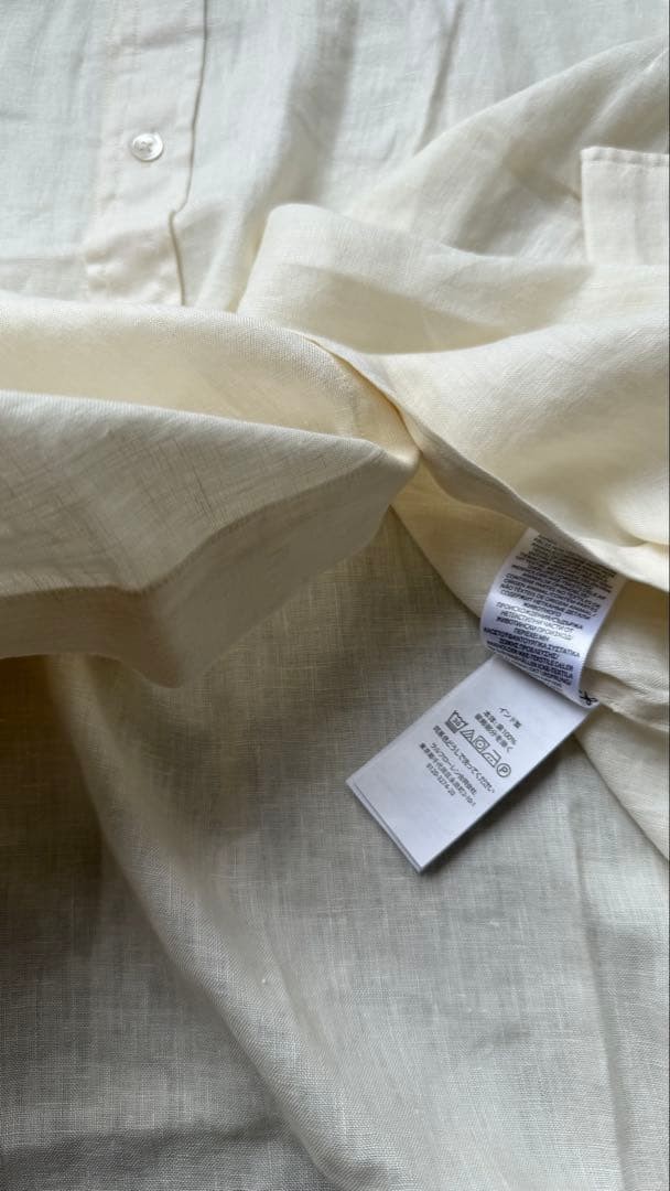 Polo Ralph Lauren Linen Shirt S Off White Long Sleeve Breathable Top image 6