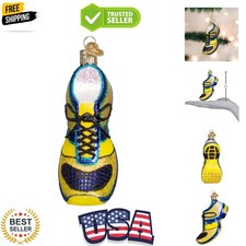 Running Shoe Glass Blown Ornament for Christmas Tree, Handcrafted Holiday Dec...
