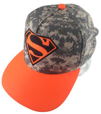 Superman Digital Camo Orange Snapback Hat DC Comics Youth OSFM Camouflage