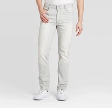 Men  s Slim Lightweight Denim Jeans Goodfellow Light Gray 38x32 - NEW w/t