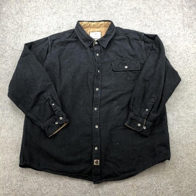 Legendary Whitetails Shirt Mens XL Black Buck Camp Flannel Button Front Hunting