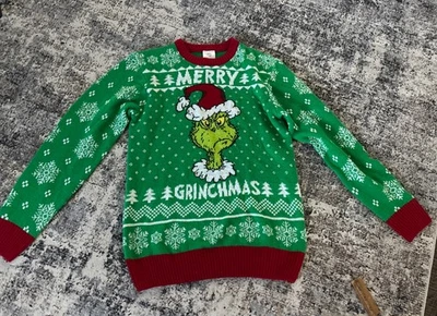 The Grinch Dr. Seuss Ugly Christmas Sweater Men Size M Medium Green Sweatshirt - Image 1 of 4