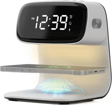 Digital Alarm Clock with Wireless Fast Charging Station 15W Touch Smart Lamp for