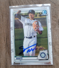 Noelvi Marte Signed 2020 Bowman Baseball Card #BCP-169 Mariners Reds