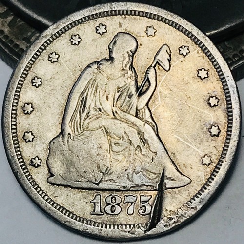 1875 S Twenty Cent Piece 20C Ungraded Circulated 90% Silver US Coin CC31380