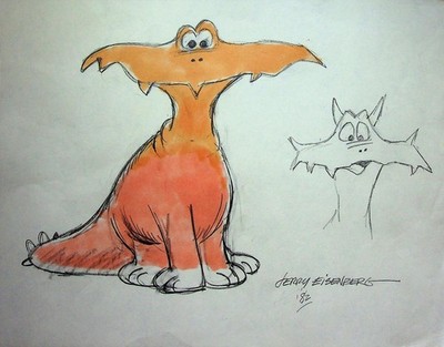Prehistoric'' (Unreleased) JERRY EISENBERG Signed Hand-Drawn Character Layout #LF