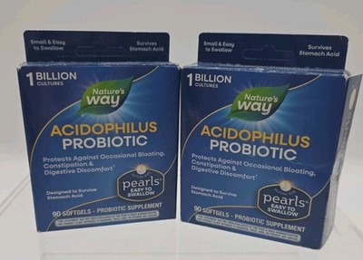 Natures Way Acidophilus Probiotic Pearls 90 Softgels Exp 6/26  Sealed 2 Pack
