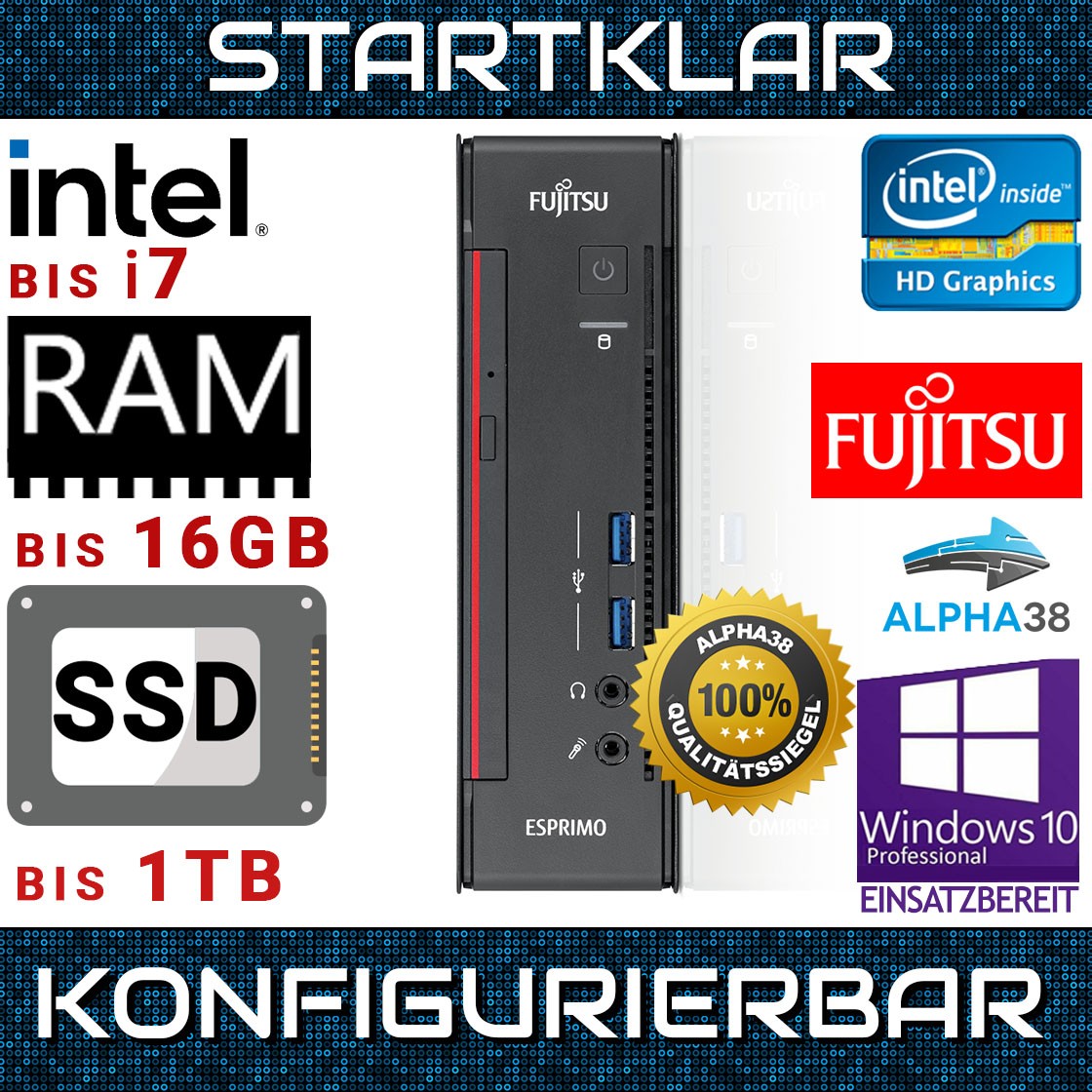 Fujitsu ESPRIMO Q556 Win 10 PRO PC??Configurable Intel i7 1TB SSD