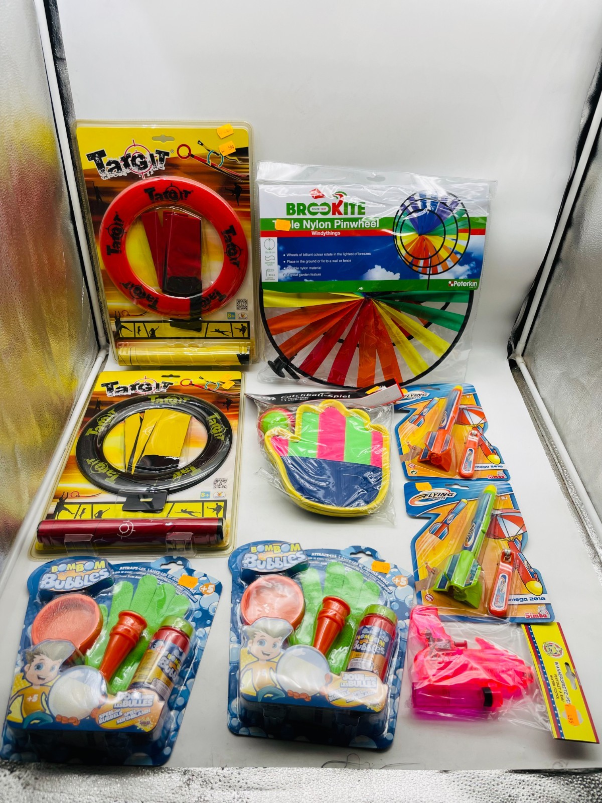 Colección de juguetes al aire libre frisbee pompas de jabón molinete catchball nuevo embalaje original