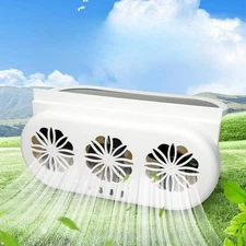 Portable Car Solar Air Conditioner Quiet Cooler Vehicle Cooling Exhaust 3 Fan