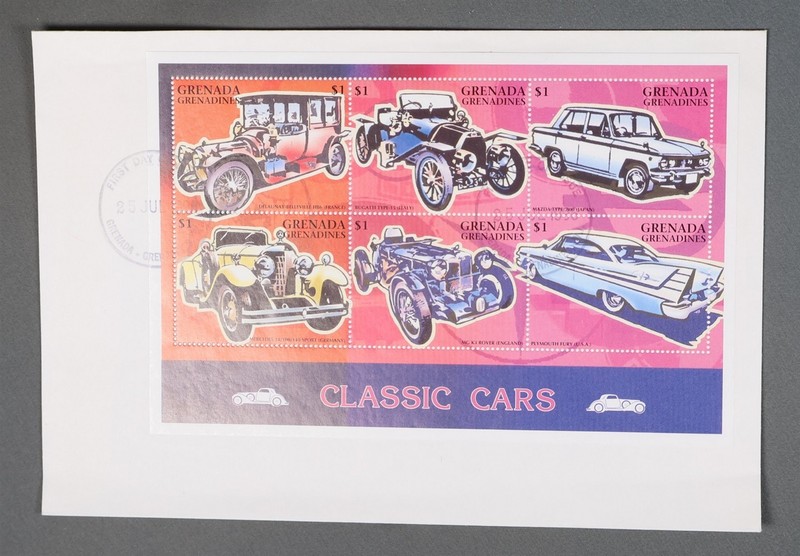 MayfairStamps Grenada FDC Classic Cars Souvenir Sheet First Day Cover aaz_57327