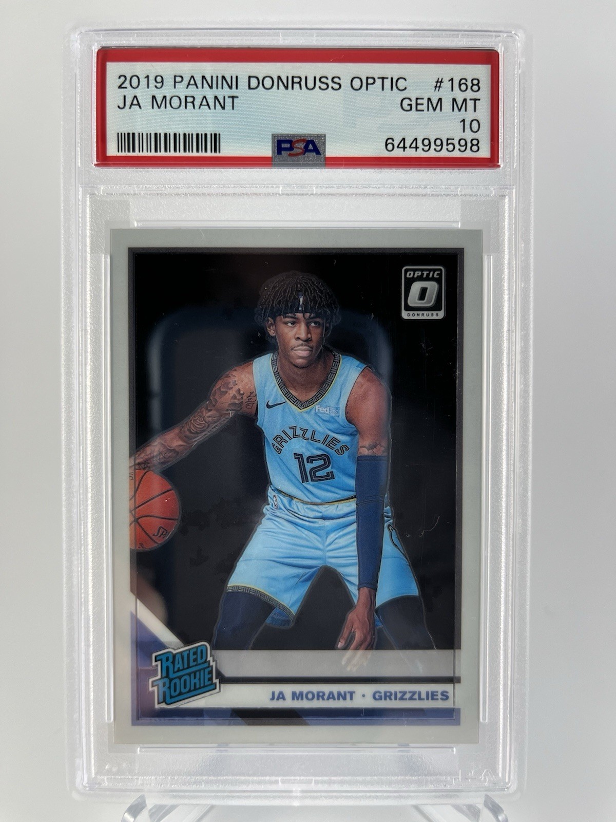 Ja Morant RC 2019 Panini Optic #168 PSA 10 Gem Mint Memphis Grizzlies Basketball