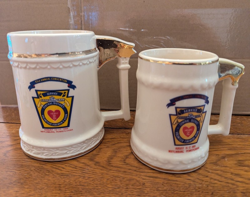 Central District Volunteer Firemans Mugs 93rd Convention In Mifflinburg, Pa.1985