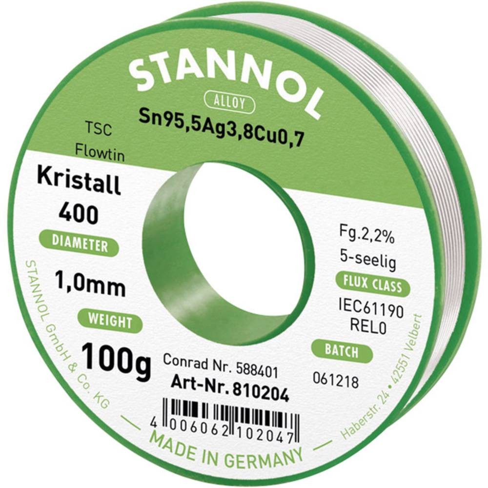 Soudure sans plomb Flowtin TSC Stannol 1mm alliage haut de gamme en bobine de 100g