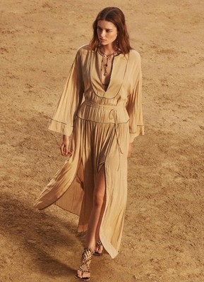 ZARA KLEiD GR M STUDIO V-NECK LIMITED EDITION CAMEL HELLBRAUN 2289/759/704 NEU