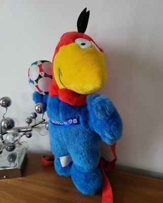 Peluche Sac à Dos Footix – Mascotte Coupe Du Monde 1998 (Taille 35, Multicolore)