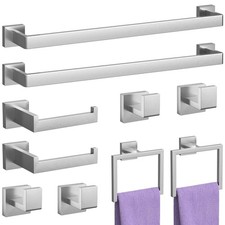 Bathroom Accessories Set 10-Pieces Brushed Nickel Stainless Steel 23.6 Inch