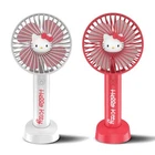 Hello Kitty Handheld Fan with Tabletop Stand (2 pack) - Red & White