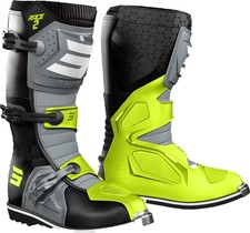 Bottes Moto Cross Shot Race 2 Noir Gris Jaune Fluo Enduro Offroad