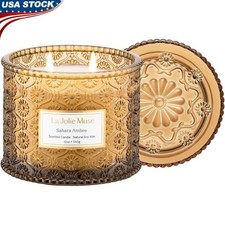 Vegan Soy Candle Double Wick Home Decor Scented Candle Sahara Ambre Aroma New