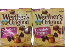 Lot of 2 STORCK Werther's Caramel Chocolate Covered,  Bag, 2.2 oz