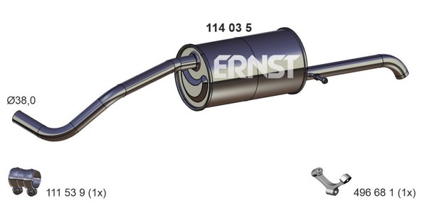 EndschalldäMpfer NachschalldäMpfer Ernst 114035 FüR Fabia Seat Polo VW Skoda 4 5-image