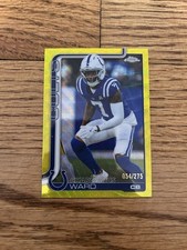 2025 Topps Chrome CHARVARIUS WARD SP 200/275 Yellow Wave REFRACTOR COLTS