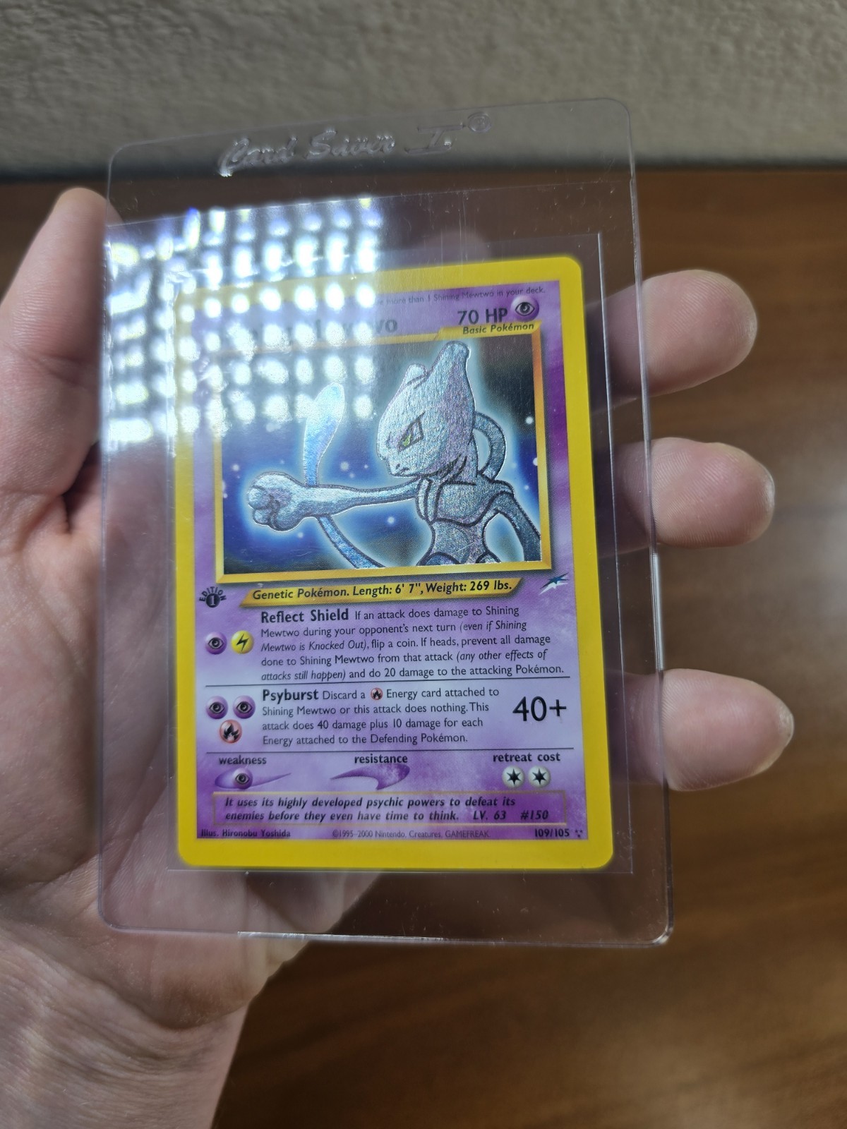 Shining Mewtwo 1st Edition 109/105 Neo Destiny Holo Pokemon Card NM