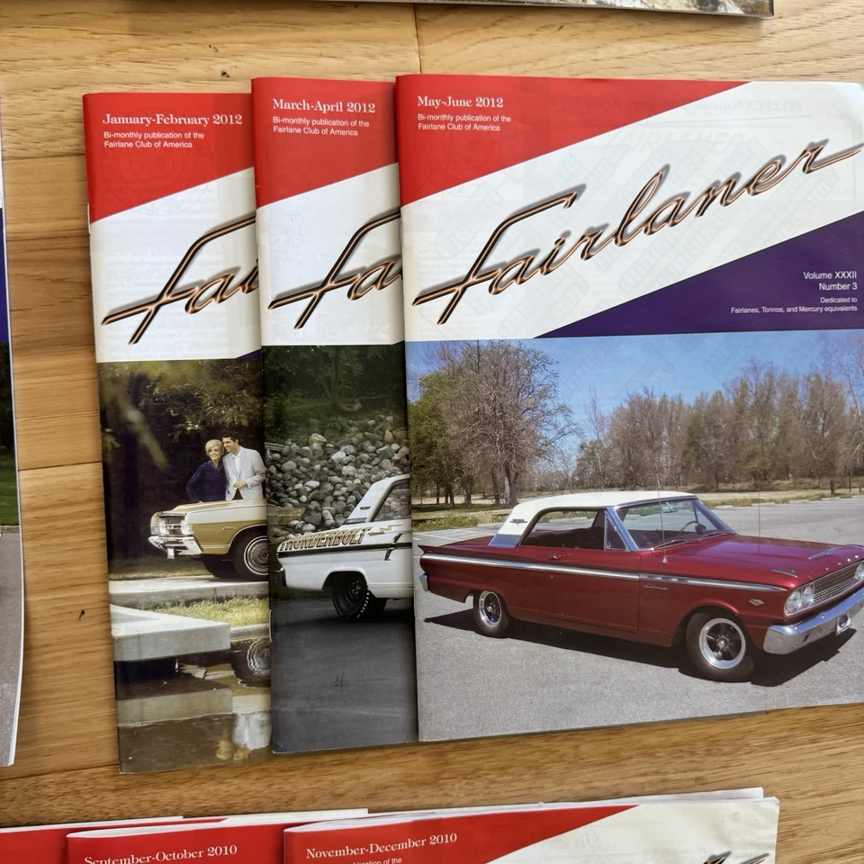 17 Ford Fairlaner Magazine Lot 2009-2012 Editions Fairlane Club Of America Foto 3 de 4