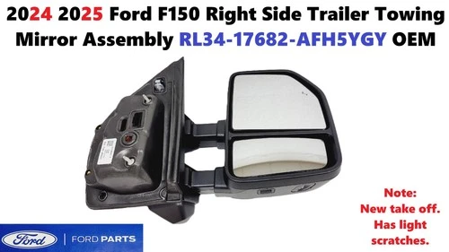 2024 2025 Ford F150 Right Side Trailer Towing Mirror Assembly RL34-17682-AFH5YGY