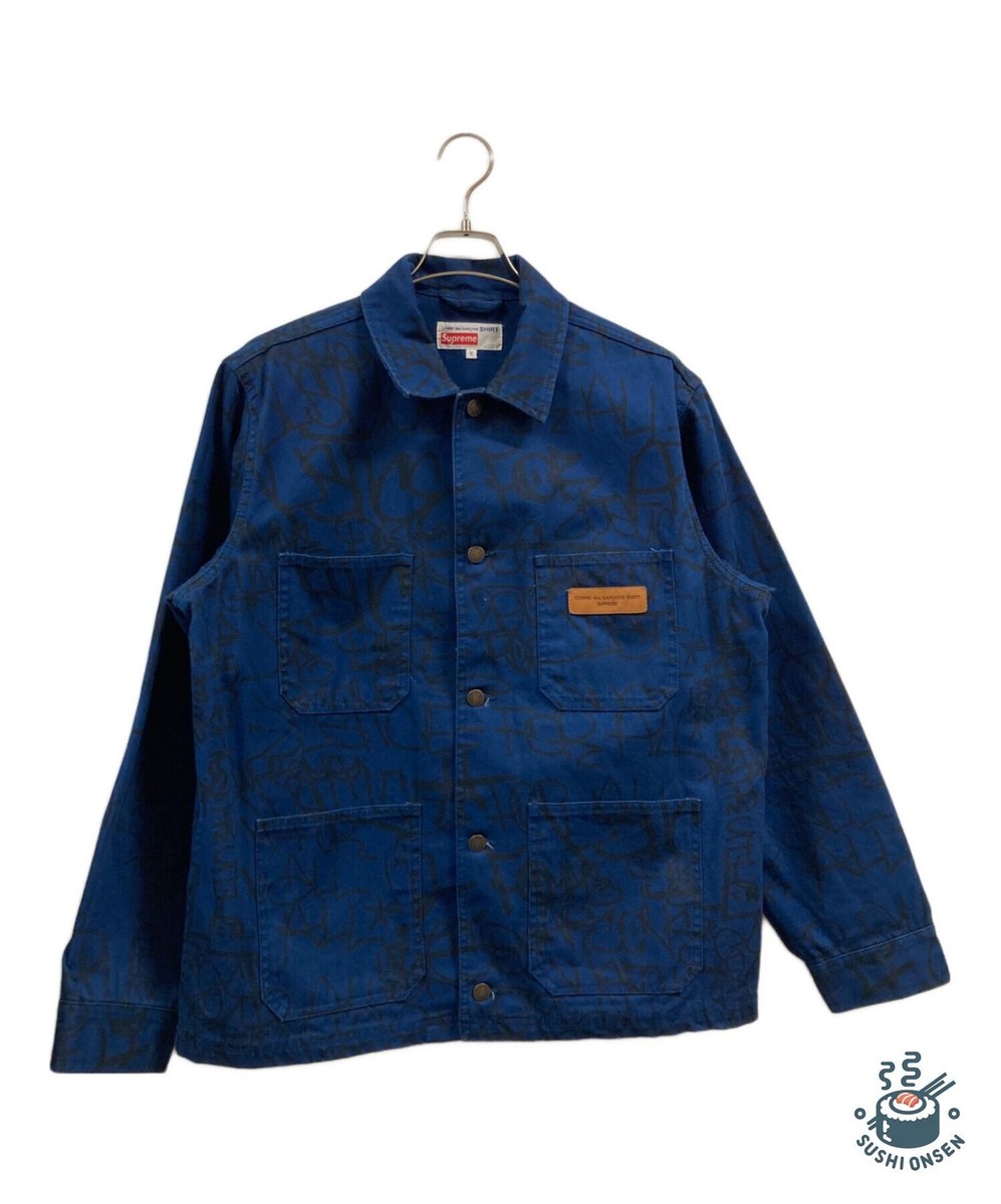 COMME des GARCONS SHIRT × SUPREME 18AW Painted Canvas Chore Coat 
