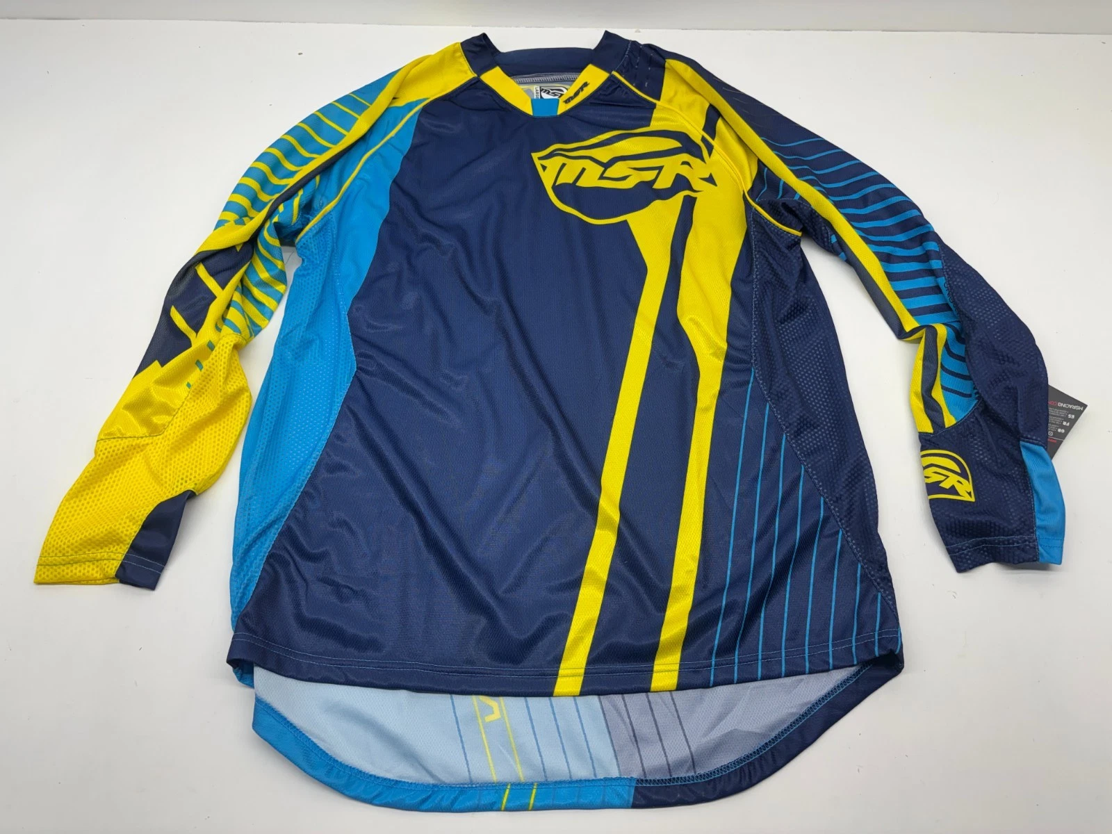 New MSR NXT Motocross Jersey Navy Cyan Blue Yellow Men's Large LG MX 2016