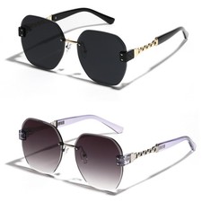 Fashion Oversized Rimless Square Sunglasses Women Outdoor Shades Glasses UV400