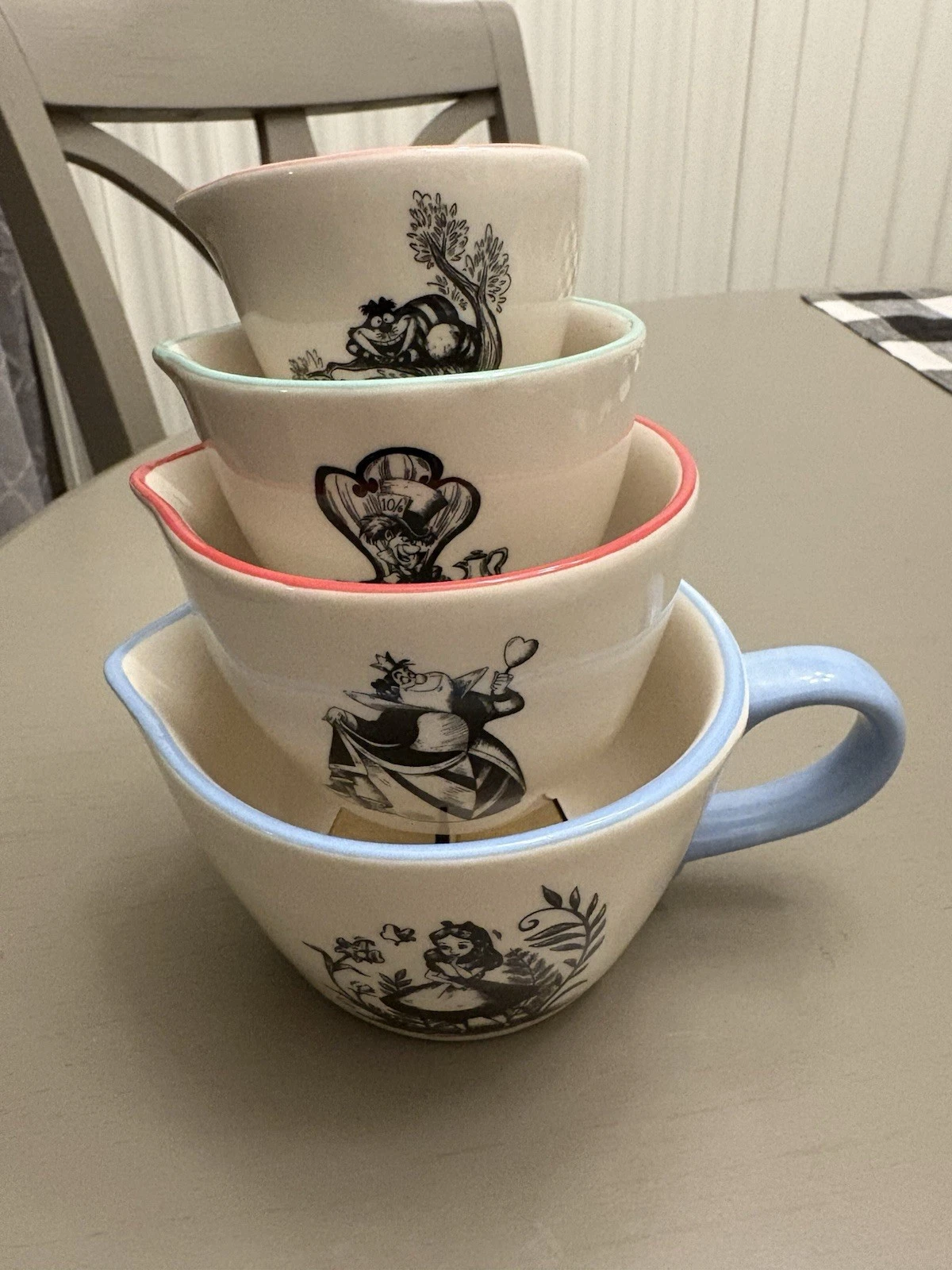 RAE DUNN Disney Alice In Wonderland Nesting Measuring Cups
