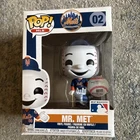 Funko Pop! MLB NY Mets Mr. Met Blue Jersey #2 Vinyl Figure Vaulted Damaged Box