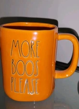 Rae Dunn Artisian Collection by Magenta Orange "MORE BOOS PLEASE" Mug/Cup, NEW
